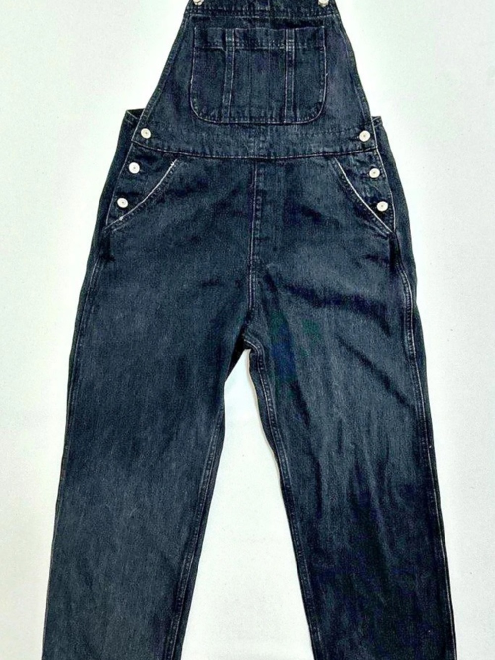 Abercrombie & Fitch Classic Denim Overalls Black Denim Size Medium